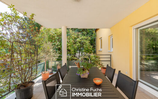 Niederhausbergen – Grand 3 pièces, terrasse, balcon, cave et garage